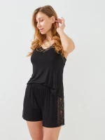 Купити Піжама жіноча Nicoletta 90574 XL Чорний Артикул: 2000999543647 Фото мініатюра № 2