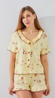 Купить Пижама женская Siyahinci 20125 S Желтый Артикул: 2000999518010 Миниатюра фотографии № 2