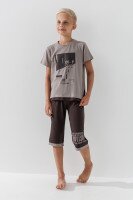 Пижама футболка+капри для мальчика Tom John 89949 122-128 см Коричневый (2000990637376S)  Фото №0