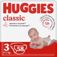 Подгузники Huggies Classic 3 Jumbo 3ДЖАМБО58 9401071 58 шт. (5029053543109)