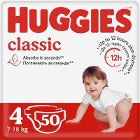Підгузки Huggies Classic 4 Jumbo 4ДЖАМБО50 2584121 50 шт. (5029053543147)