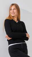 Купить Поло однотонный женский On me YT2572 XL Черный Артикул: 2000999154553 Миниатюра фотографии № 3