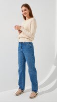 Пуловер однотонный женский 312 One Size Бежевый  Фото №0