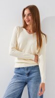Пуловер однотонный женский On me YT2485 One Size Молочный  Фото №0