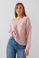 Пуловер однотонный женский Park karon 8329 One Size Пудровый