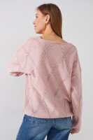 Пуловер однотонный женский Park karon 8329 One Size Пудровый  Фото №3