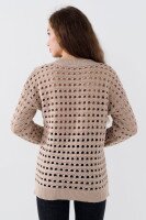 Пуловер однотонный женский Femme 1016 One Size Бежевый (2000989871156D)  Фото №2
