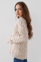 Пуловер однотонный женский Femme 2026 One Size Бежевый (2000990221476W)  Фото №3