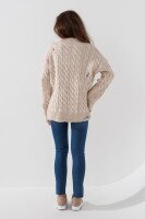 Пуловер однотонный женский Femme 2026 One Size Бежевый (2000990221476W)  Фото №4