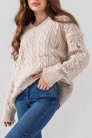 Пуловер однотонный женский Femme 2026 One Size Бежевый (2000990221476W)  Фото №1