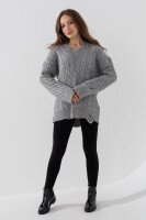 Пуловер однотонный женский Femme 2026 One Size Серый (2000990221490W)  Фото №0