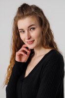 Кофта однотонная женская 21133 L Черный (2000990337498D)  Фото №3