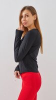 Купить Рашгард фитнес однотонный женский GENUA JYWC02517 M Черный Артикул: 2000999451676 Миниатюра фотографии № 3