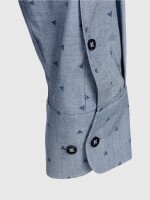 Рубашка классическая с узором мужская Nacar 68031-BB 4XL Джинсовый (2000990414885D)  Фото №1