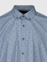 Рубашка классическая с узором мужская Nacar 68031-BB 4XL Джинсовый (2000990414885D)  Фото №0
