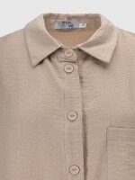 Сорочка однотонна жіноча On me 2414-K XL Бежевий  Фото №7