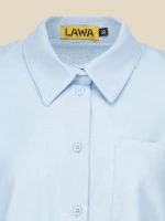 Купити Сорочка однотонна жіноча LAWA K-WTC02392 L Блакитний Артикул: 2000990641854 Фото мініатюра № 7