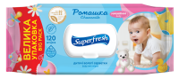 Купити Серветка волога Superfresh 42105632 Baby chamomile з клапаном 120 шт. (4823071619010A) Артикул: 4823071619010 Фото мініатюра № 1