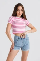 Купить Шорты однотонные женские 608 2XL Светло-голубой (2000990641144S) Артикул: 2000990641144 Миниатюра фотографии № 3