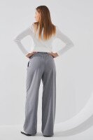 Брюки прямые с узором женские LAWA WBC02447 XS Серый  Фото №2