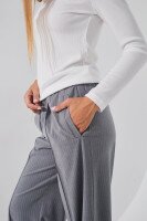 Брюки прямые с узором женские LAWA WBC02447 XS Серый  Фото №1