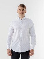Рубашка классическая с узором мужская Nacar 68031 M Белый (2000990414823D)  Фото №0