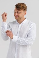 Купити Сорочка однотонна чоловіча FIGO 18400 XL Білий (2000990623843S) Артикул: 2000990623843 Фото мініатюра № 3