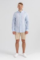 Купить Рубашка однотонная мужская FIGO 18400 S Голубой (2000990625427S) Артикул: 2000990625427 Миниатюра фотографии № 2