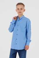 Сорочка однотонна для хлопчика Redpolo 1713-1 146 см Синій (2000990388018D)(SC)