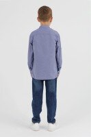 Рубашка однотонная для мальчика Redpolo 1719 116 см Джинсовый (2000990387868D)(SC)  Фото №2