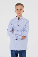Сорочка однотонна для хлопчика Redpolo 1723-1 158 см Блакитний (2000990388094D)(SC)