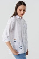 Сорочка однотонна жіноча AYN 1963 S Білий (2000990421562S)  Фото №2