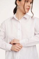 Сорочка однотонна жіноча LAWA CTM WTC02313 XS Білий з фіолетовим  Фото №3