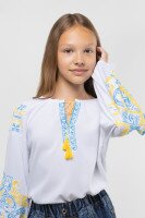 Сорочка вишиванка для дівчинки Козачок ОЛЬГА 116 см Жовто- блакитний  Фото №0