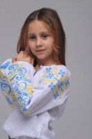 Рубашка вышиванка для девочки Козачок ОЛЬГА 122 см Желто-голубой  Фото №0