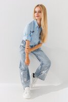 Сорочка з принтом для дівчинки TONY BOY 6199 152 см Блакитний (2000990498977S)(SC)  Фото №1