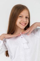 Сорочка з вишивкою для дівчинки Мережка Фіалка 104 см Білий (2000990558657A)(SC)  Фото №2