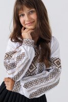 Сорочка з вишивкою для дівчинки ОЛЕКСАНДРА №1 140 см Коричневий (2000902491423A)(SC)  Фото №0