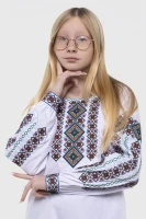 Рубашка с вышивкой для девочки АЛЕКСАНДРА №6 140 см Зеленый (2000902483411D)(SC)  Фото №2