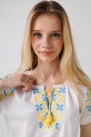 Рубашка с вышивкой для девочки ОЛЬГА 116 см Голубой (2000990387097S)(SC)  Фото №1