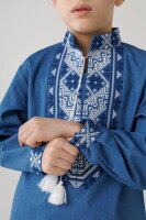 Рубашка с вышивкой для мальчика КОЗАЧЕК МИКОЛА 116 см Джинсовый (2000990148599D)(SC)  Фото №1