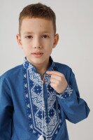 Рубашка с вышивкой для мальчика КОЗАЧЕК МИКОЛА 116 см Джинсовый (2000990148599D)(SC)  Фото №0