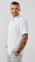 Купити Сорочка кежуал однотонна чоловіча Redpolo 3960 2XL Білий Артикул: 2000999216732 Фото мініатюра № 3