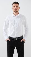 Купить Рубашка классическая однотонная мужская GENUA 3808-1 2XL Белый Артикул: 2000999421143 Миниатюра фотографии № 1