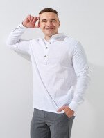 Купить Рубашка однотонная мужская GENUA G01218-0011 S Белый Артикул: 2000999520709 Миниатюра фотографии № 3