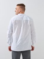 Купить Рубашка однотонная мужская GENUA G01218-0011 S Белый Артикул: 2000999520709 Миниатюра фотографии № 5
