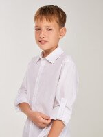 Купить Рубашка однотонная для мальчика Dinomin 255026 116 см Белый Артикул: 2000999497933 Миниатюра фотографии № 3