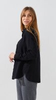 Купити Сорочка однотонна жіноча GENUA 2608 S Чорний Артикул: 2000999478406 Фото мініатюра № 5