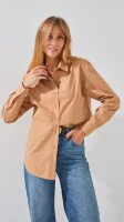 Купити Сорочка однотонна жіноча LAWA WTC02313 XS Пісочний Артикул: 2888000016850 Фото мініатюра № 3