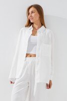 Рубашка однотонная женская On me 2414-K XS Молочный  Фото №0
